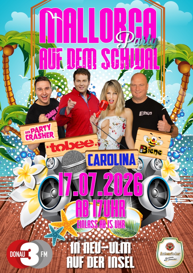 Plakat Mallorca Party auf dem Schwal
